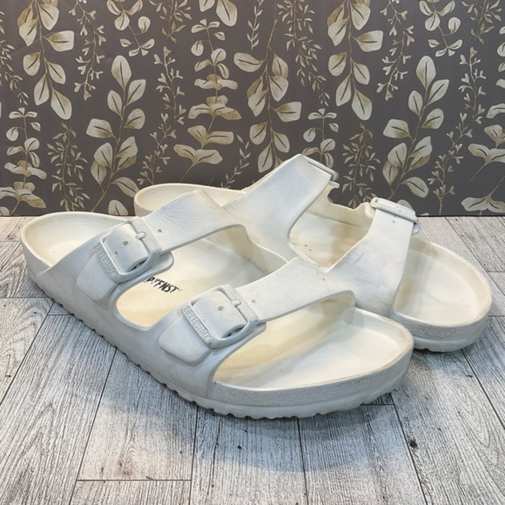Birkenstock Arizona EVA White Buckle Slide Sandals Rubber Men's Size 45‎ US 12